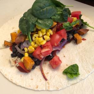 BBQ Sweet Potato Burritos with Roasted Green Beans by codyalanstubbs