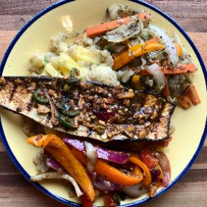 Jerk Grilled Vegetables w/ Pineapple Quinoa & Steamed Cabbage by codyalanstubbs