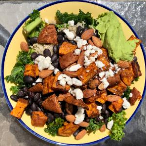 Sweet Potato, Kale, and Quinoa Salad with Avocado Sauce by codyalanstubbs